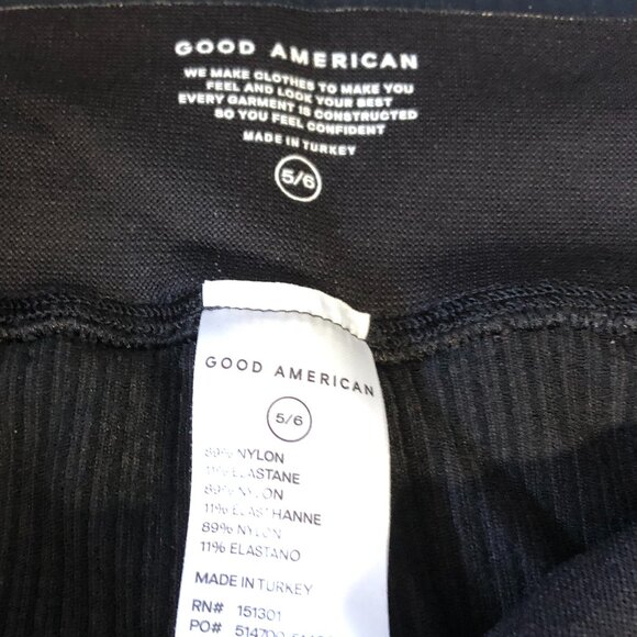 Good American Wide Rib Shine Clean Seamless Leggings Black - Picture 2 of 11